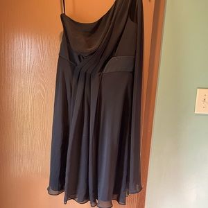 NWT White House Black Market one shoulder black dress. Size 8
